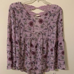 JOLT Sheer Floral Top size Large